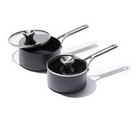 OXO Professional 1.7QT and 2.3QT Saucepan Pot Set with Lids Hard Anodized Ceramic Nonstick Cookware PFAS-Free Induction Suitable Stainless Steel