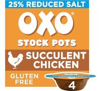 OXO Reduced Salt Chicken Stock Pot - Savoury Chicken Taste, Lower Salt, 4 x 20 g (80 g Total)