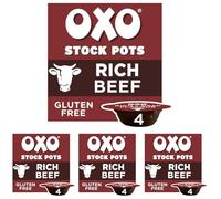 OXO Rich Beef Stock Pots with Rosemary & Onion - Made with Real Meat Juices, Deep Flavour, Ideal for Roasts, Stews, Casseroles & Holiday Cooking, 4 x 20 g (80 g Total) (Pack of 4)
