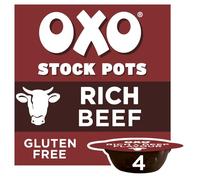 OXO Rich Beef Stock Pots with Rosemary & Onion - Made with Real Meat Juices, Deep & Rich Flavour, Ideal for Roasts, Stews & Casseroles, Gluten Free, 4 x 20 g (80 g Total)