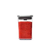 Oxo Pop Multi Purpose Square Container with Steel Lid 1 Litre Clear
