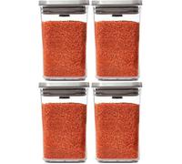 OXO Steel POP Container Small Square Short (1 Litre) (Pack of 4)