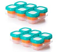 OXO Tot Baby Blocks Food Storage Containers, Teal, 2 Ounce - Set of 2