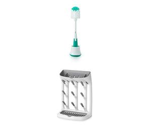OXO TOT Baby Bottle Brush with Drying Rack, Grey