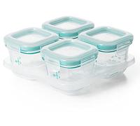 OXO Tot Glass Baby Blocks Food Storage Containers, Teal, 4 oz