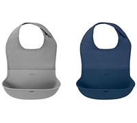 OXO Tot Roll-Up Bib 2 Pack Gray/Navy