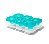 OXO Tot Silicone Baby Food Storage Containers, Teal, Set of Six 2oz Containers