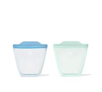 OXO Tot Silicone Reusable Bags - 2 Piece Cup Set - Opal and Dusk