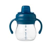 OXO Tot Transitions Soft Spout Sippy Cup with Removable Handles, Navy, 6 Ounce