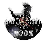 OXOAMP Musical Instrument Rock n Roll Wall Clock with Easy Readable Big Numbers 30cm Round Wall Clock can be a for housewarmings, weddings, and social gatherings, etc.