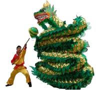 OXOLAMRIN Chinese Lion Dance Costume，Lion Dance Traditional， Chinese Dragon Dance Bronzing Cloth Multicolor 18m(Grün)
