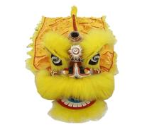 OXOLAMRIN Chinese Lion Dance Costume,Lion Dance Traditional, Lion And Dragon Dance Costume Head Multicolor 9 inches Children's Performance(Yellow)