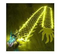 OXOLAMRIN Dragon-head dance streamers,Dragon Flowy Spinning, Dragon Lion Dance Ribbon Streamer With LED Light Multicolor 3-10m(Yellow,10m)