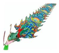 OXOLAMRIN Dragon-head dance streamers,Dragon Flowy Spinning, Lion Dance Dragon Silk Ribbon Streamer Multicolor Multiple Sizes(Grün,10m)