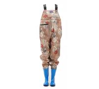OXOLAMRIN Hip Waders，Fishing Waders， Hip Waders Waterproof Fishing Boots Non-Slip Brown Green Yellow Khaki Blue Sizes 4.5-6.5(Khaki,6)