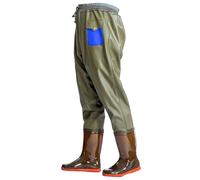 OXOLAMRIN Hip Waders,Fishing Waders, PVC Waterproof Bootfoot Waders For Men Women Green Multiple Sizes Non-Slip Oxford Sole(9.5)