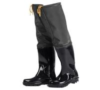 OXOLAMRIN Hip Waders,Fishing Waders, PVC Waterproof Hip Wader Boots Unisex Black Multiple Sizes Traction Sole Fishing Farming Gardening(6.5)