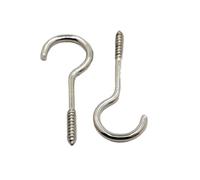 OXOLAMRIN Screw in Hooks， 100 Pack Nickel Plated Carbon Steel Self Tapping Screw Hooks Various Sizes Indoor Outdoor(5#)