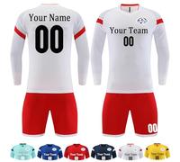 OXOQAQ Custom Goalkeeper Kit Kids Adults with Name Number Personalised Football Shirt Long Sleeve and Shorts