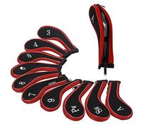 OxoxO 10x Long Neck Iron Zippered Golf Head Covers Headcover Compatible with All Brands Taylormade Callaway Ping Cobra Nike Etc 3-Sw