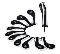 OxoxO 10x Long Neck Iron Zippered Golf Head Covers Headcover Compatible with All Brands Taylormade Titleist Callaway Ping Cobra Nike Etc 3-Sw