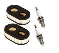 OxoxO (2 Set Air Filter With Spark Plug Compatible with Briggs & Stratton 798452 593260 Engine Lawnmower Oregon 30-168 Rotary 14364