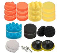 OxoxO 26pcs 5"/125mm Drill Polishing Pad Buffing Sponge Auto Car Foam Pads Set M14 Drill Adapter with Shank