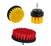 OxoxO 2in+ 4in+ 5in Drill Powered Scrub Brush Attachment Kit Soft Medium Stiff Bristle Compatible with Showers Tubs Bathrooms Carpet Kitchen Glass Carpets Upholstery Leather