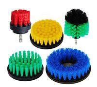OxoxO 5pcs Drill Powered Scrub Brush Medium Soft Cleaner Scrubbing Kit Compatible with Bathroom Surface Grout Tub Shower Kitchen Auto Boat