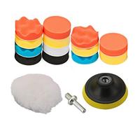 OxoxO 6"/150mm Polishing Buffing Pad Auto Car Drill Polisher Buffer Sponge Pads Set M14 Drill Adapter with Shank (Set of 16)