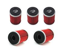 OxoxO replacement (Pack Of 5) HF140 KN140 Oil Filter Compatible with Yamaha YZ250F YBR250 YZ450F WR250F WR450F YFZ450 YFZ450R Husqvarna SMS4 125