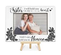 OXRUN Loss of Sister Sympathy Gifts, Memorial Picture Frame, Remembrance Gifts Wooden Photo Frame with Easel, 4x6 Loss of Sister Picture Frame for Tabletop Display - G03