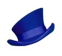 oxsdMKQ Mens Womens Asymmetric Top Hat Wool Top Hat Victorian Topper Hats Dress Up Hats Steam Punk Hat Top Hat Carnival Costume Hats Tea Party Hats Fashion Satin Finish Hard Rigid Design Blue