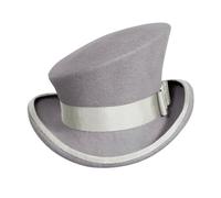 oxsdMKQ Mens Womens Asymmetric Top Hat Wool Top Hat Victorian Topper Hats Dress Up Hats Steam Punk Hat Top Hat Carnival Costume Hats Tea Party Hats Fashion Satin Finish Hard Rigid Design Grey