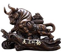 oxStatues and Figurines, Feng Shui Sculptures Home Decor Office Home Ornaments, The Best Housewarming Gift, Decoration,Gold