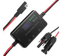 OXSUN MPPT Solar Charge Controller, 12V 10A Solar Panel Regulator with USB and Type-C outports Solar Regulator Compatible with Gel AGM LiFePO₄ Battery and SAE to Bare Wire Cable x 1
