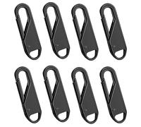 OXT 8 PCS Black Upgraded Zipper Pull, Premium Zipper Pull Replacement, Zipper Tab Tags Cord Extension Fixer for Luggage, Backpacks, Jackets, Purses, Handbags