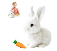 Oxtmno Rabbit Toys with Carrot, Electronic Bunny Toy with Sounds, Wiggling Ears, Hopping, Twitching Mouth and Nose, Realistic Fun Bunny Teddy for Toddlers Kids, Easter Christmas Birthday Gift
