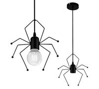 OXTXO Spider Industrial Pendant Light - Elegant Gothic Cage Design with 100cm Adjustable Cord - E27 Single Head Hanging Lamp for Loft, Bedroom & Cafe - Matte Black Metal (No Bulb)