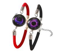 Oxtxuzdm 1 Pair Unisex Glowing Leather Bracelets Comfortable Adjustable Wristbands Present for Fashion Enthusiasts Unique Pattern Bracelets