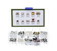 Oxtxuzdm 10 Type Tactiled Push Button Switches Assortment 250Pcs Storage Box For Remote Control Repair PCB Compatible Push Button Switches