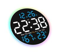 Oxtxuzdm 10Inch Digital Wall Clock Big LED Screen Remote Control 2 Alarms 10 Brightness For Home Office Bedroom Modern Clock