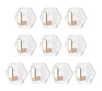 Oxtxuzdm 10pcs Modern Hexagon Shape Adhesive Hook Clear Surfaces Without Damage Easy Installation for Bathroom Decoration Multipurpose Acrylic Adhesive Hook
