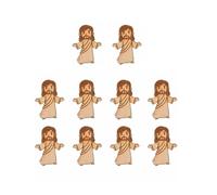 Oxtxuzdm 10Pieces Holy Figure Religious Art Sculpture Wood Miniature Religious Hanging Ornaments For Faith Collection Faith Symbol Decoration