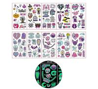 Oxtxuzdm 10x Halloween Children Decorative Stickers Skeleton Bat Glow In Dark Scary Decal Decals Boys And Girls