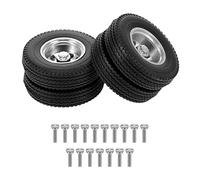 Oxtxuzdm 2PCS Simulation Car Wheel Hubs Rubber Tire For 1/14 Tractor Truck Model Trailer Heavy Duty Upgrade Hubs