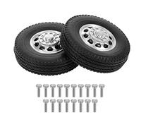 Oxtxuzdm 2PCS Simulation Car Wheel Hubs Rubber Tire For 1/14 Tractor Truck Model Trailer Heavy Duty Upgrade Hubs