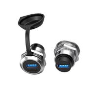 Oxtxuzdm 2Piece Zincs Alloy USB3.0 Panel Mount Sockets Adapters Fast Speed Data Transfer Gold Plateds Port For Wall Desk Installation Fast Speed Data Transfer Coupler