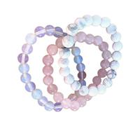 Oxtxuzdm 3pcs Natural Stone Stretch Bracelets Adjustable Beaded Wristchains Jewelry Crystal Accessories For Women Girls Beaded Stretch