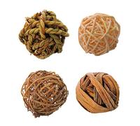 Oxtxuzdm 4 Pack Chew Balls Natural Teeth Grinding Rolling Activity For Play For Hamster Chinchillas Gerbils Guinea P Christmas Tree Bag